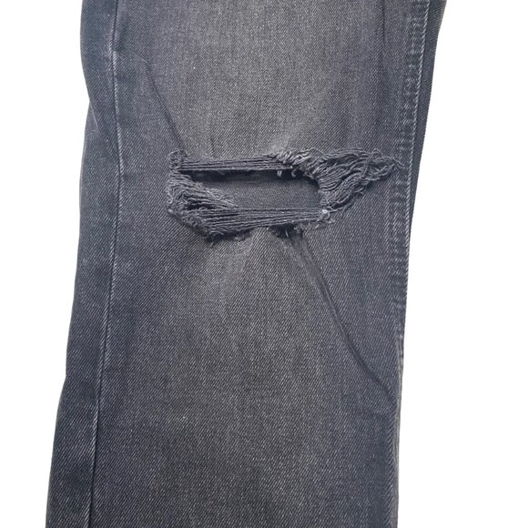 Zara Women's Mom Fit Distressed Dark Washed Jeans, size US 4 - Picture 2 of 13